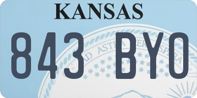 KS license plate 843BYO