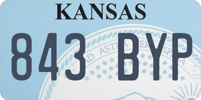 KS license plate 843BYP