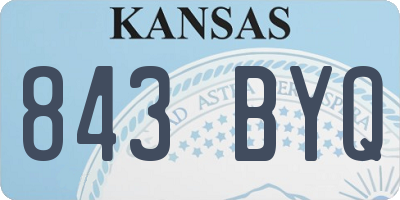 KS license plate 843BYQ
