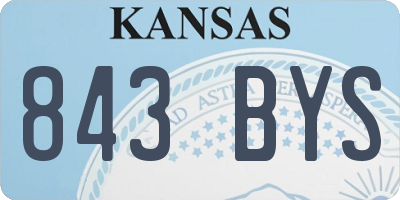KS license plate 843BYS
