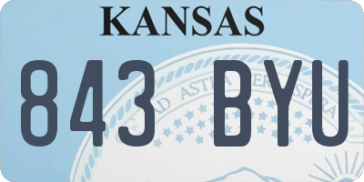 KS license plate 843BYU
