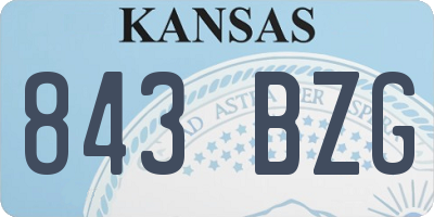 KS license plate 843BZG