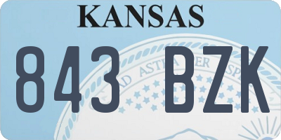 KS license plate 843BZK