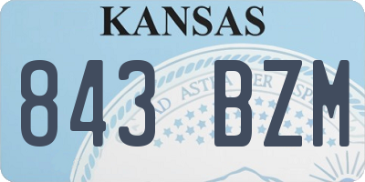KS license plate 843BZM