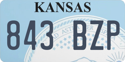 KS license plate 843BZP