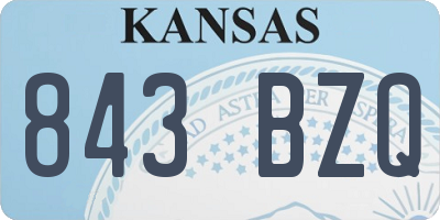 KS license plate 843BZQ