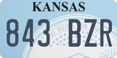 KS license plate 843BZR