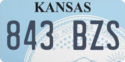 KS license plate 843BZS