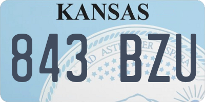 KS license plate 843BZU