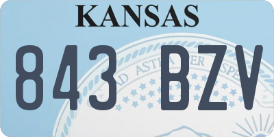 KS license plate 843BZV