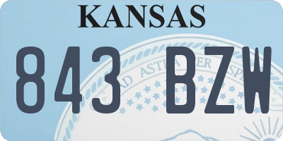 KS license plate 843BZW