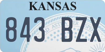 KS license plate 843BZX