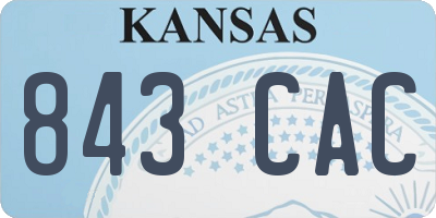 KS license plate 843CAC