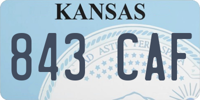 KS license plate 843CAF