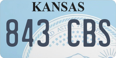 KS license plate 843CBS