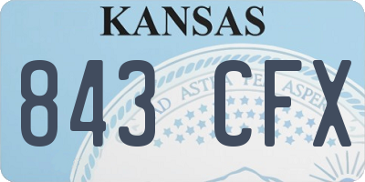 KS license plate 843CFX