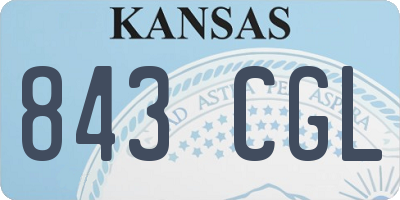 KS license plate 843CGL
