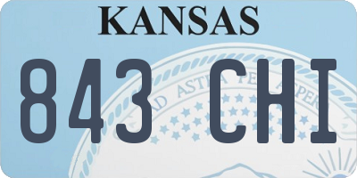 KS license plate 843CHI