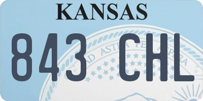 KS license plate 843CHL