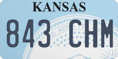 KS license plate 843CHM
