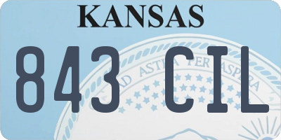 KS license plate 843CIL