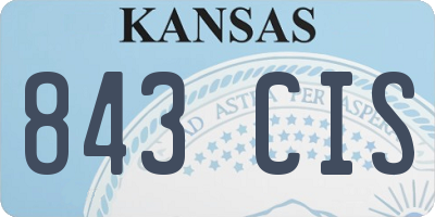 KS license plate 843CIS