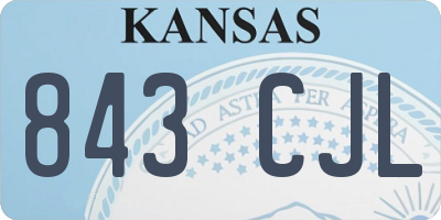 KS license plate 843CJL