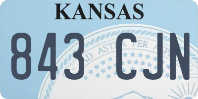 KS license plate 843CJN