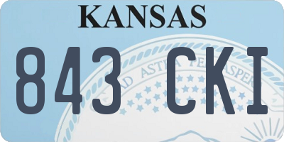KS license plate 843CKI