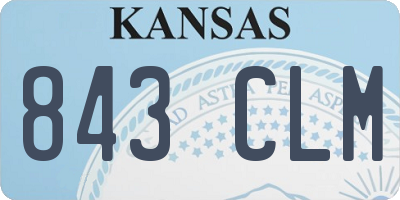 KS license plate 843CLM