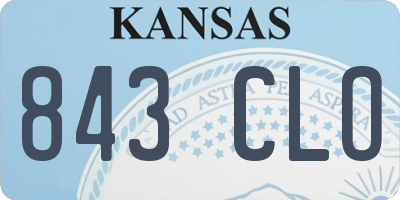 KS license plate 843CLO