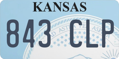 KS license plate 843CLP