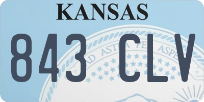 KS license plate 843CLV