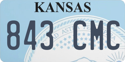 KS license plate 843CMC