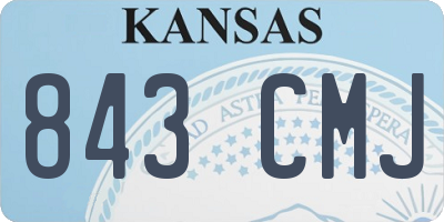 KS license plate 843CMJ