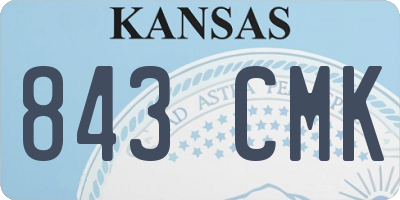 KS license plate 843CMK