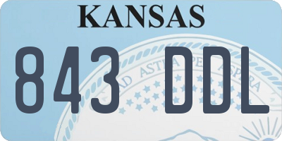 KS license plate 843DDL