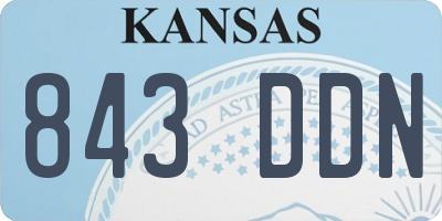 KS license plate 843DDN