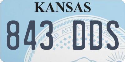 KS license plate 843DDS