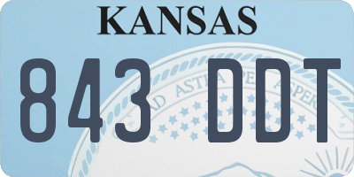 KS license plate 843DDT