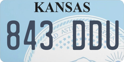 KS license plate 843DDU