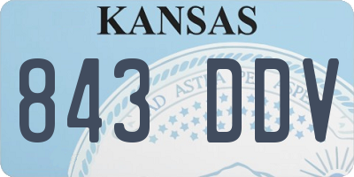 KS license plate 843DDV