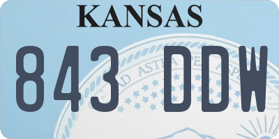 KS license plate 843DDW