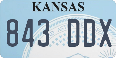 KS license plate 843DDX
