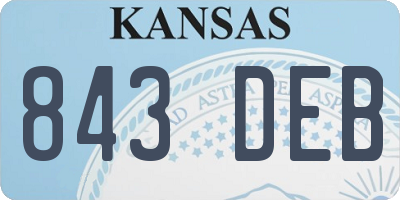 KS license plate 843DEB