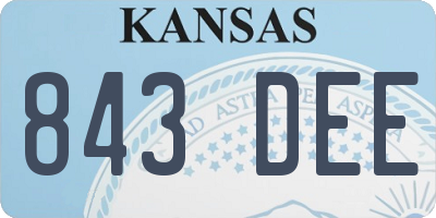 KS license plate 843DEE