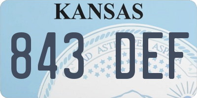 KS license plate 843DEF