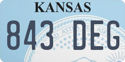 KS license plate 843DEG