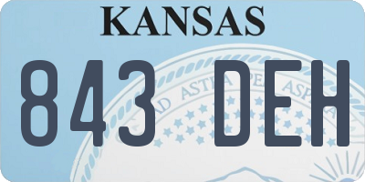 KS license plate 843DEH