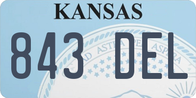 KS license plate 843DEL